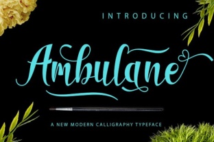 Ambulane Script Font for Handmade Labels and Invitations
